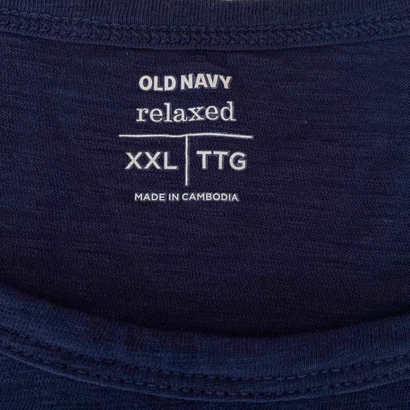 NWT OLD NAVY Relaxed Fit Tee “Sunday Funday!” Navy w/Rainbow Letters Sz XXL 🌸 - Picture 3 of 9